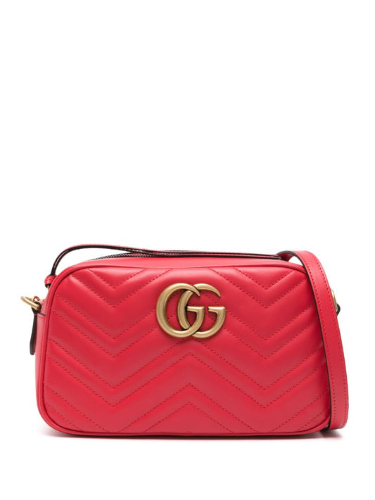 Red Gg Marmont MatelassÃ_x0083_Â© Shoulder Bag