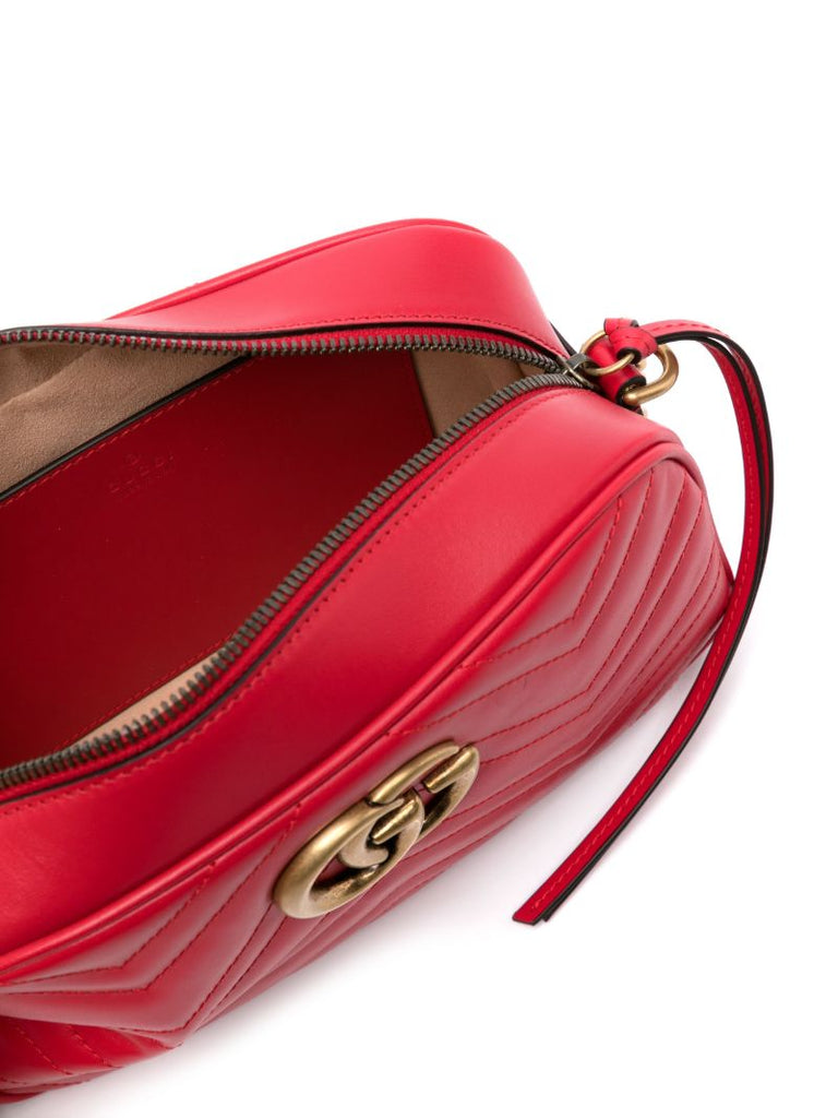 Red Gg Marmont MatelassÃ_x0083_Â© Shoulder Bag