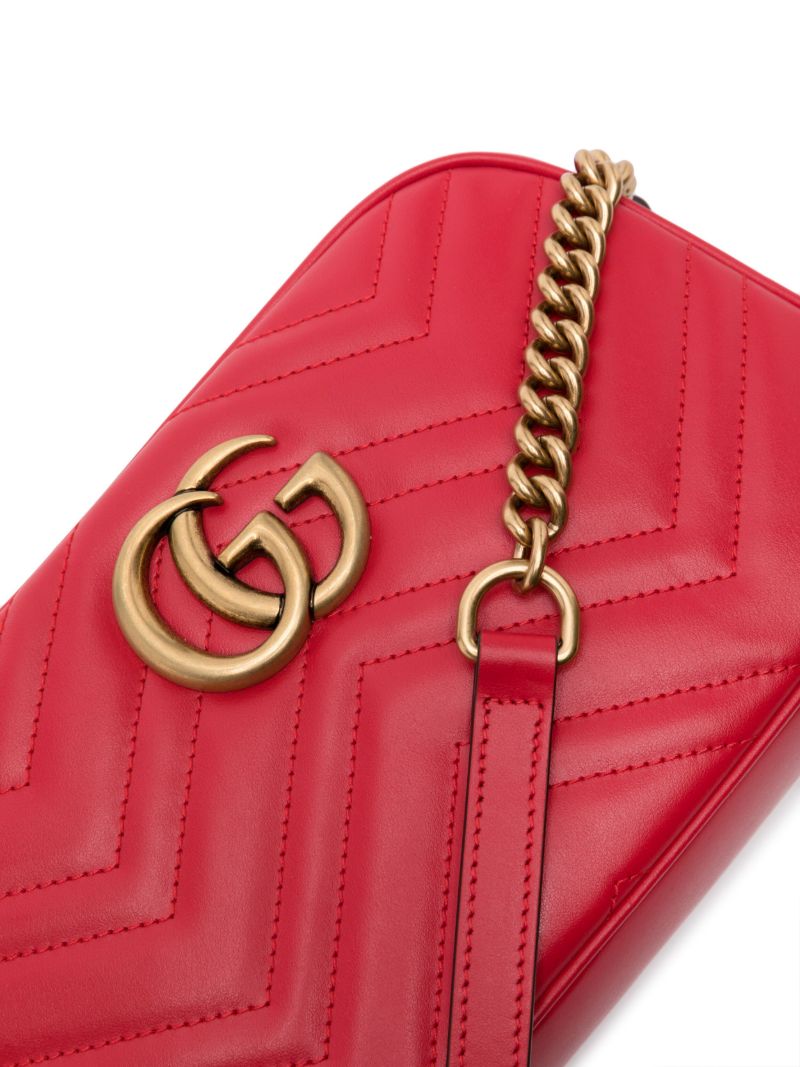 Red Gg Marmont MatelassÃ_x0083_Â© Shoulder Bag