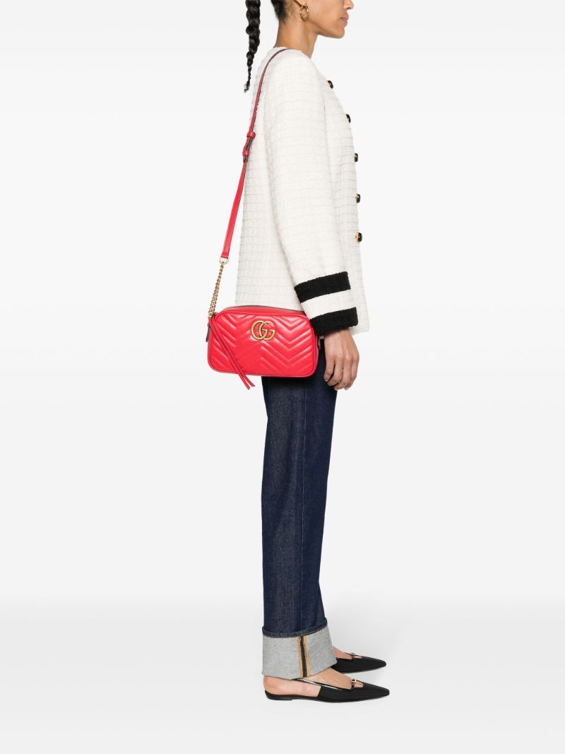 Red Gg Marmont MatelassÃ_x0083_Â© Shoulder Bag