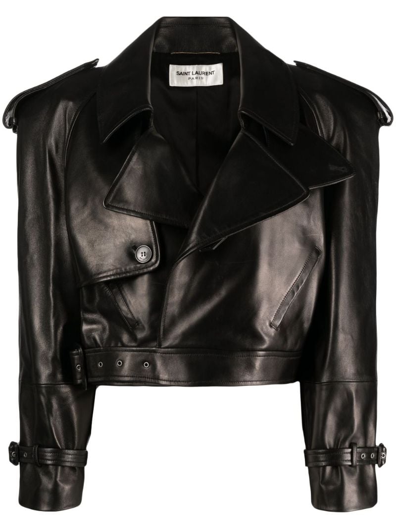 Black Cropped Leather Jacket