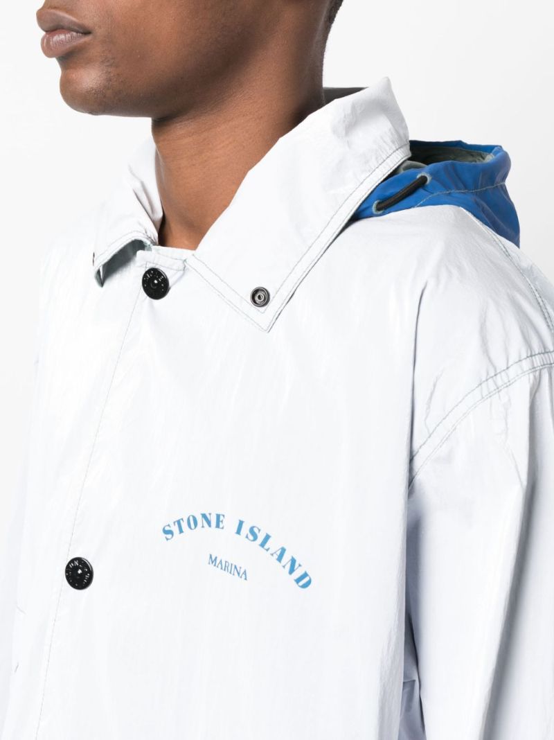 Grey Contrast Hood Blouson Jacket