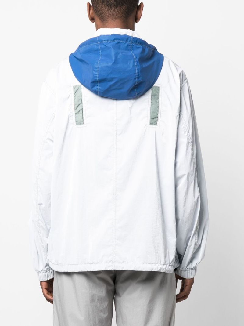 Grey Contrast Hood Blouson Jacket
