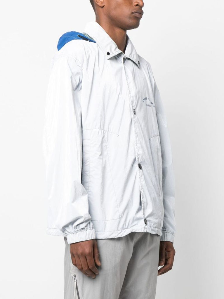 Grey Contrast Hood Blouson Jacket
