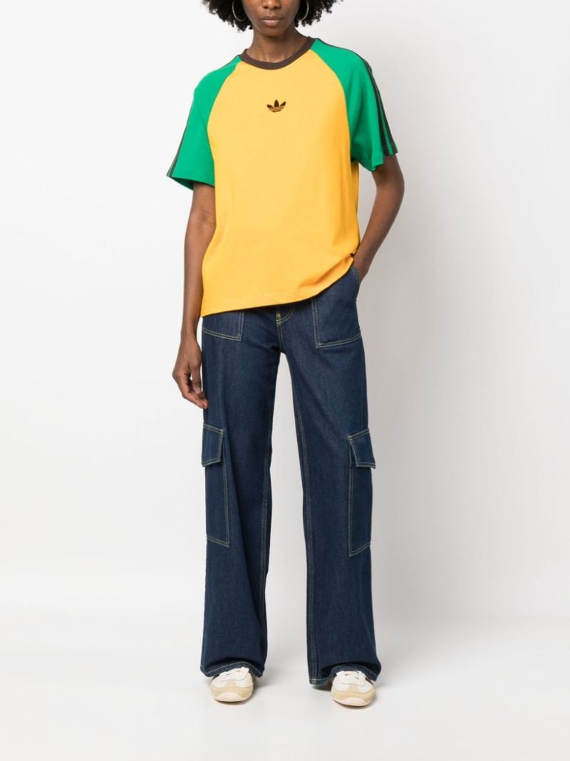 Yellow Colour-block Organic Cotton T-shirt