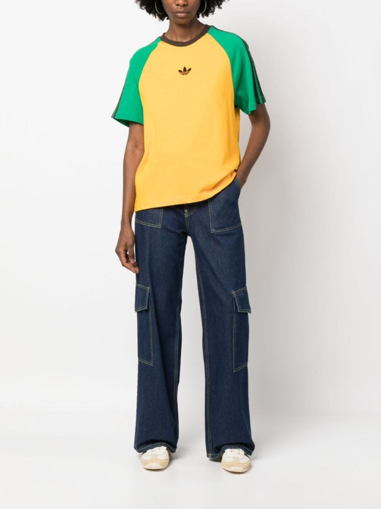 Yellow Colour-block Organic Cotton T-shirt