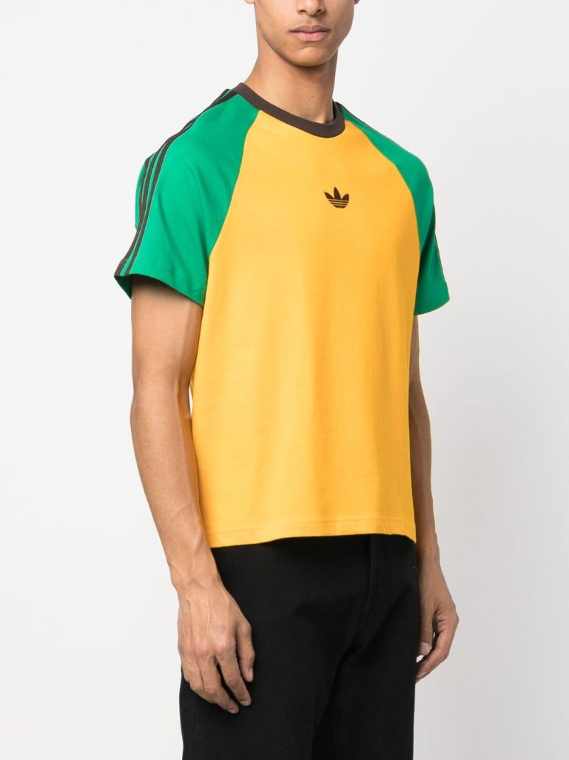 Yellow Colour-block Organic Cotton T-shirt