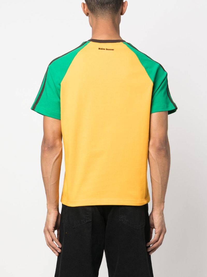 Yellow Colour-block Organic Cotton T-shirt