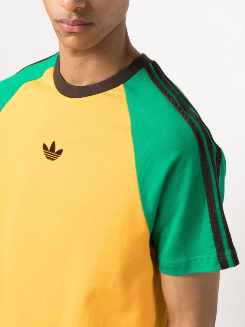 Yellow Colour-block Organic Cotton T-shirt
