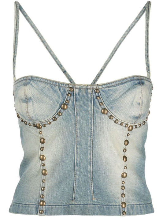 Blue Jean Studded Denim Top