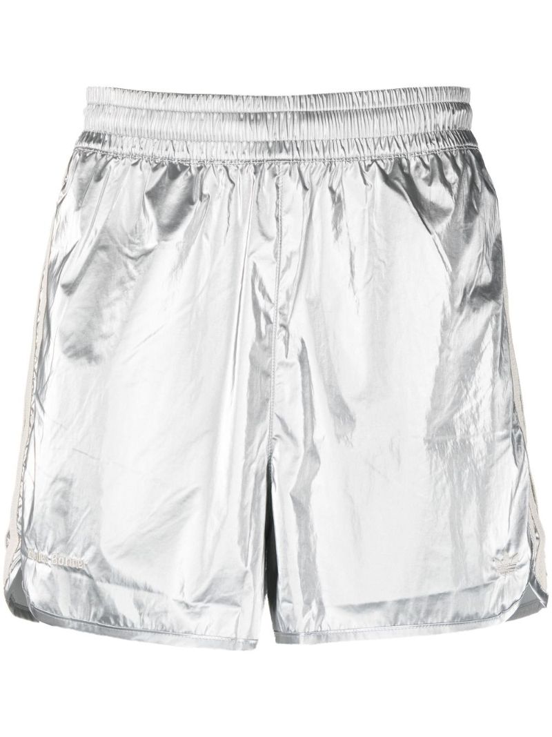 Silver-tone Elasticated Waistband Track Shorts