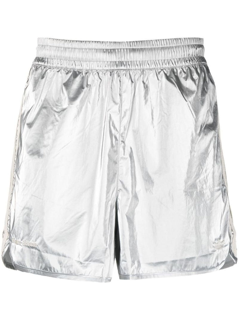 Silver-tone Elasticated Waistband Track Shorts
