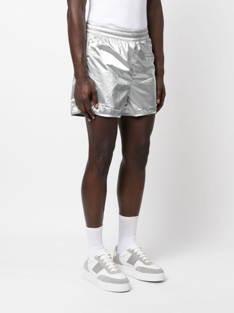Silver-tone Elasticated Waistband Track Shorts