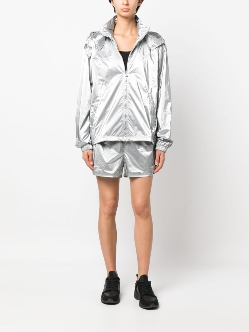 Silver-tone Elasticated Waistband Track Shorts
