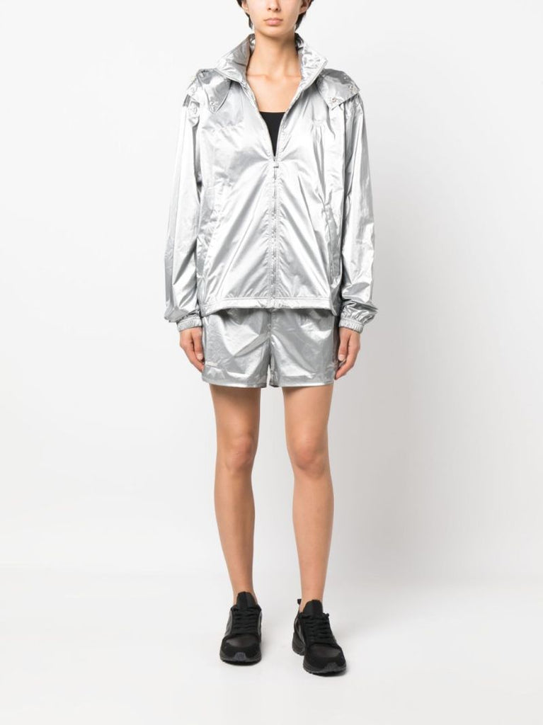 Silver-tone Elasticated Waistband Track Shorts