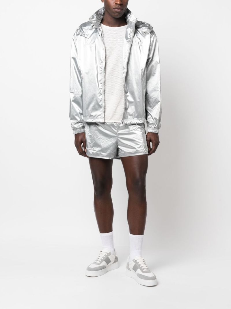 Silver-tone Elasticated Waistband Track Shorts
