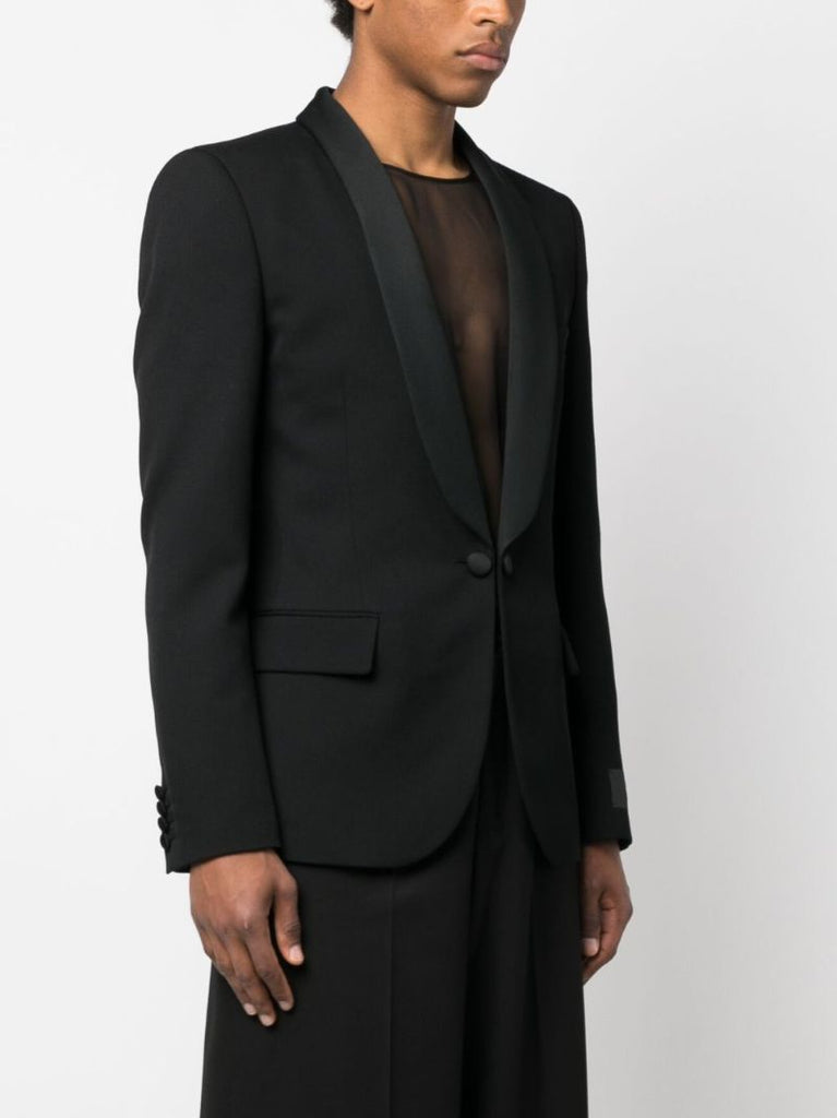Black Single-breasted Virgin Wool Blazer