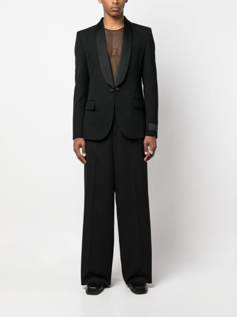 Black Single-breasted Virgin Wool Blazer