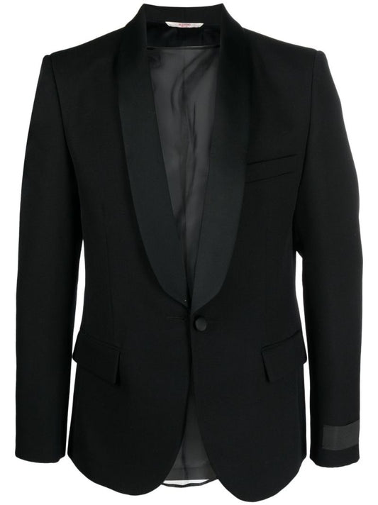 Black Single-breasted Virgin Wool Blazer