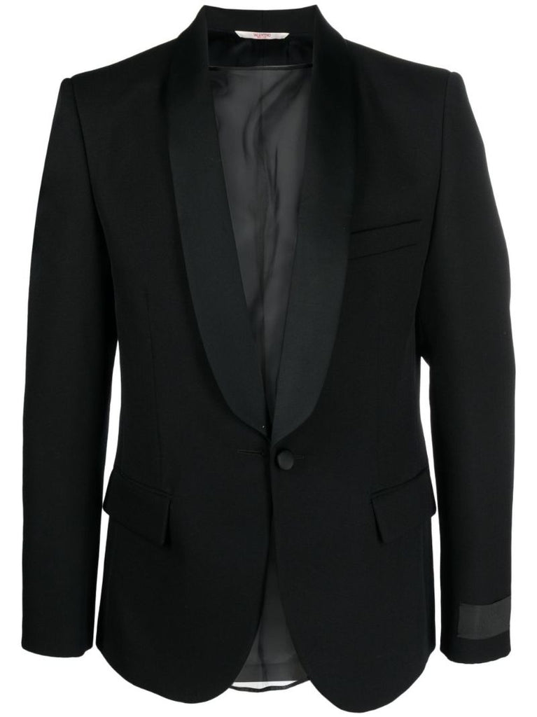 Black Single-breasted Virgin Wool Blazer