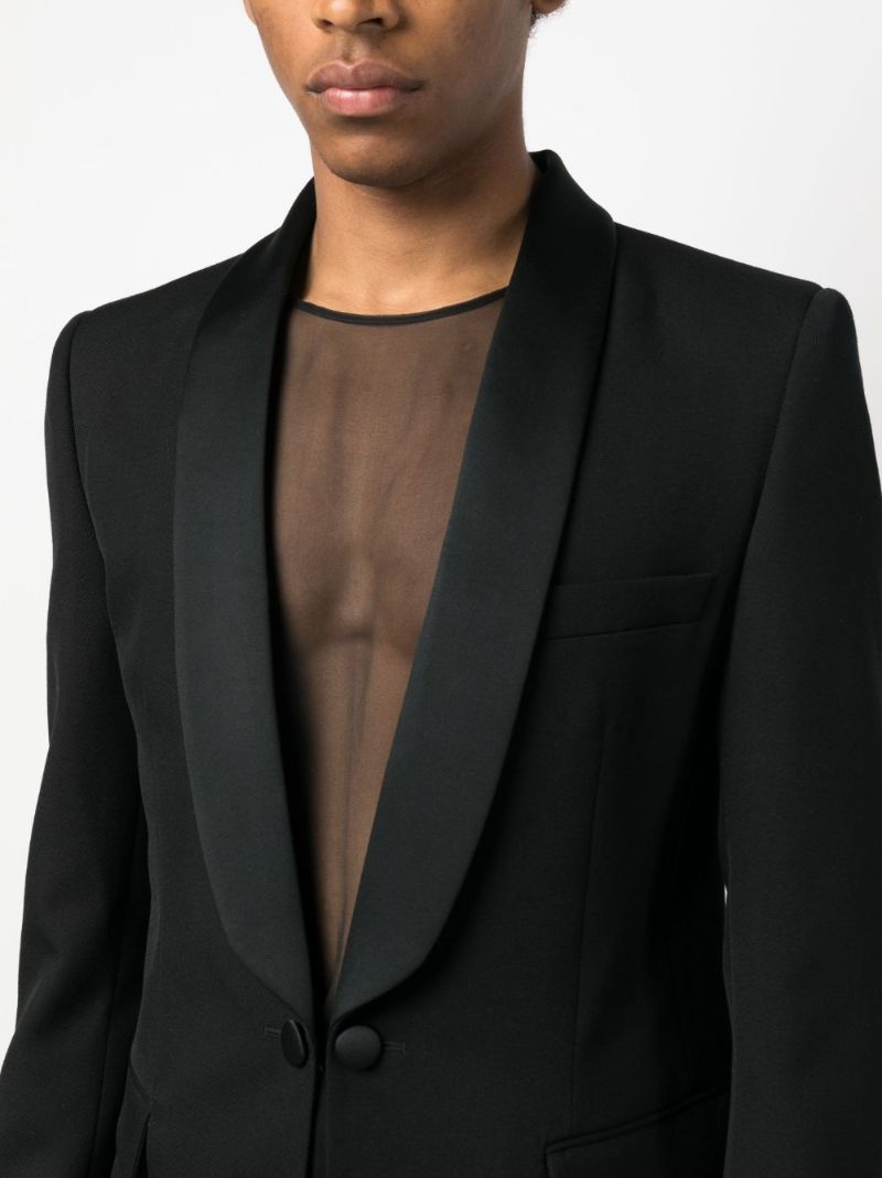 Black Single-breasted Virgin Wool Blazer