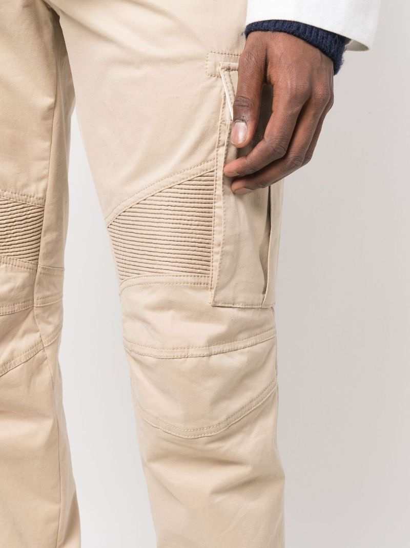 Neutral Cotton Cargo Trousers