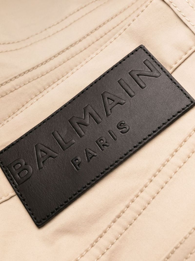 Neutral Cotton Cargo Trousers