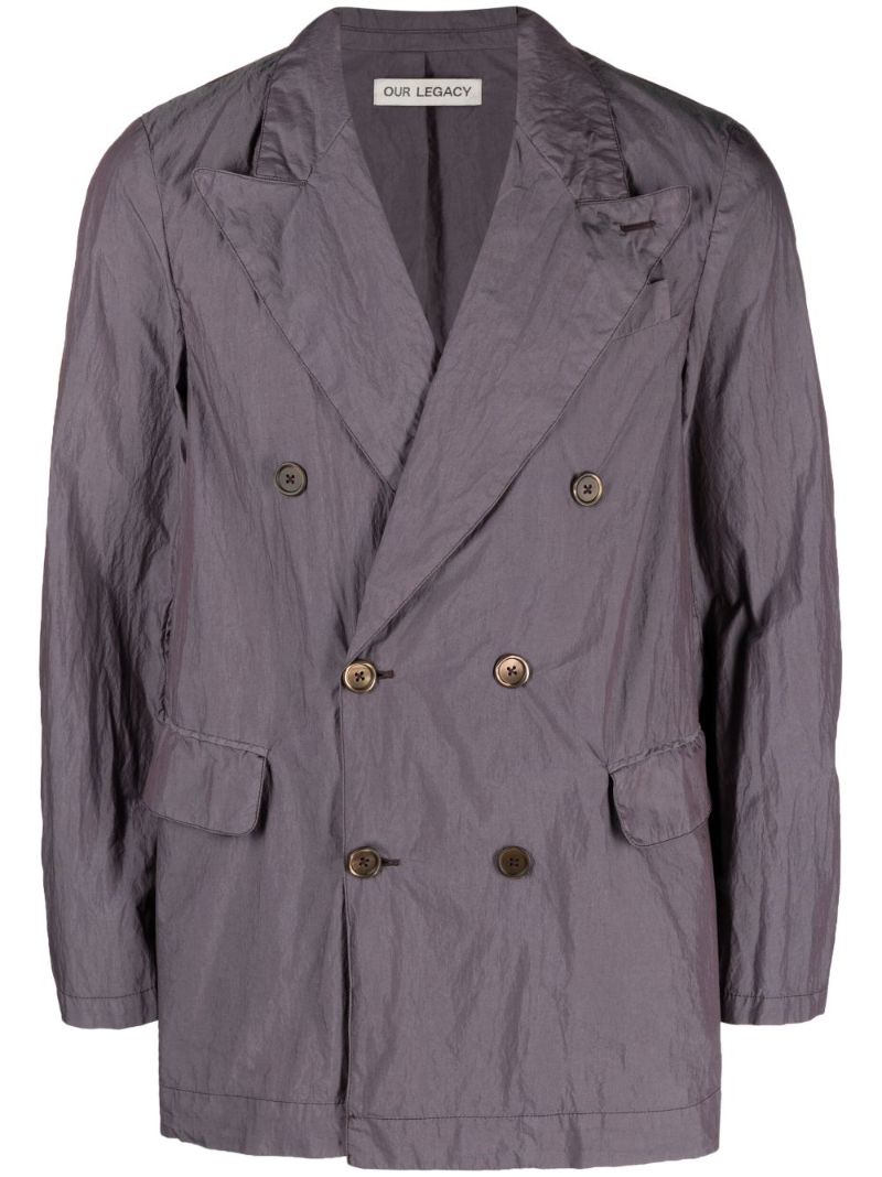 Purple Sharp Double-breasted Blazer