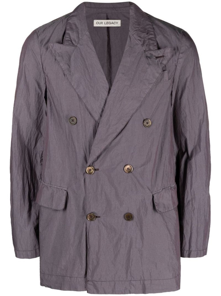 Purple Sharp Double-breasted Blazer