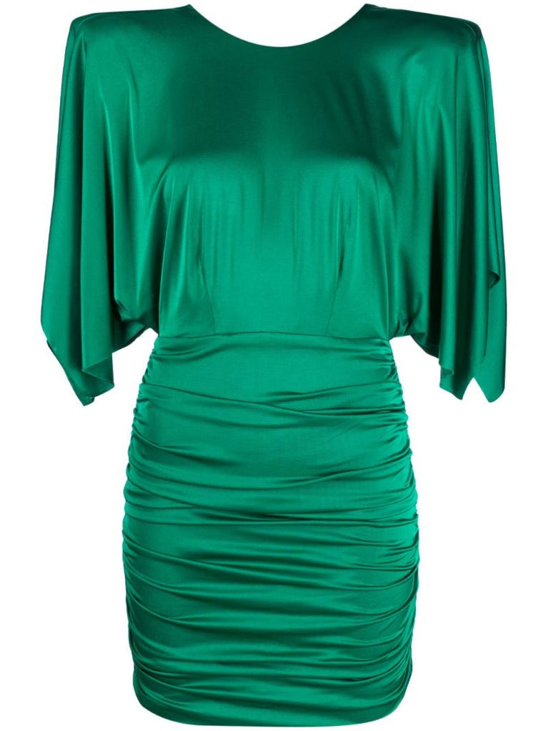 Green Ruched Mini Dress