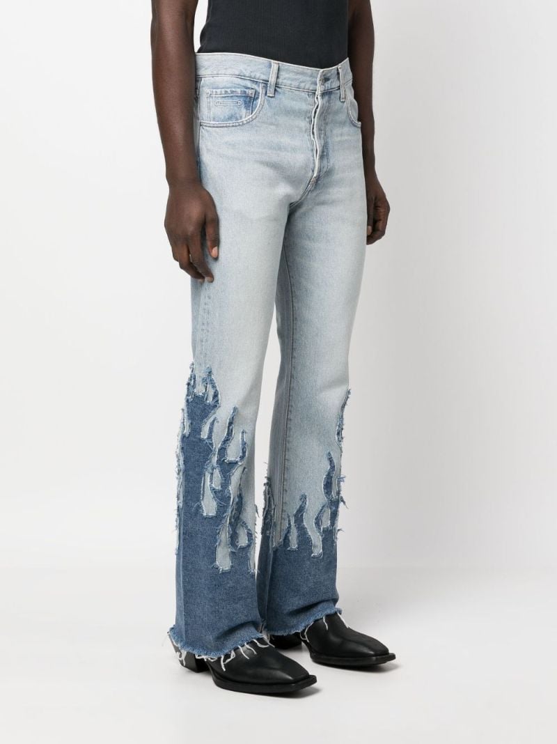 Blue La Blvd Cotton Flared-leg Jeans
