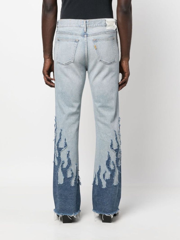 Blue La Blvd Cotton Flared-leg Jeans