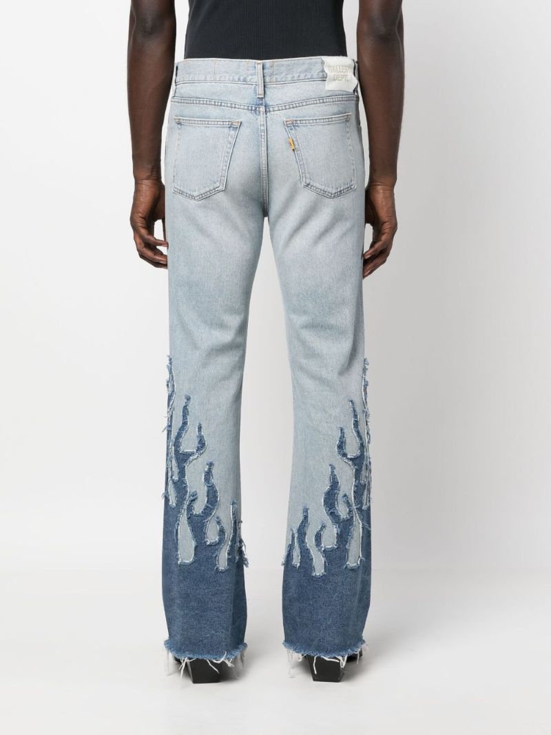 Blue La Blvd Cotton Flared-leg Jeans