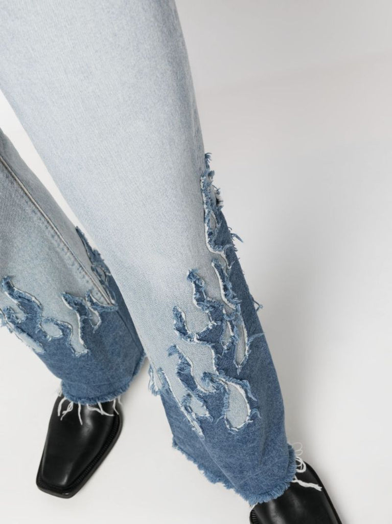 Blue La Blvd Cotton Flared-leg Jeans
