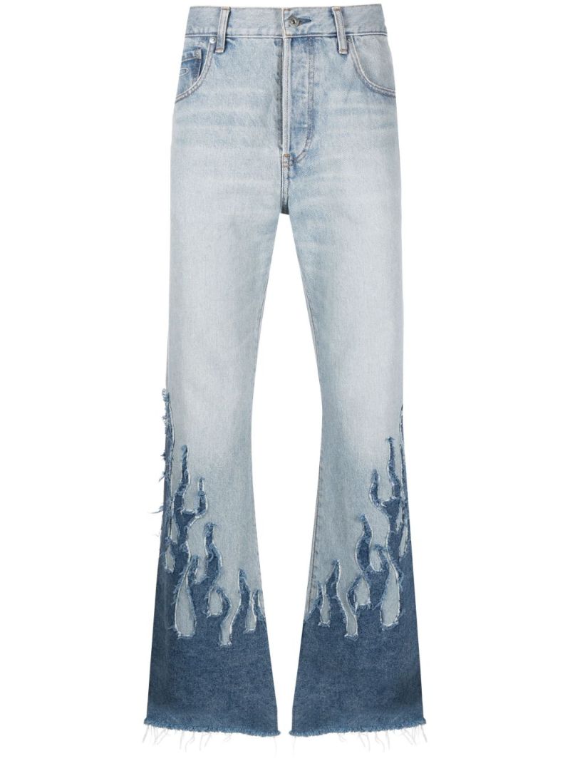 Blue La Blvd Cotton Flared-leg Jeans