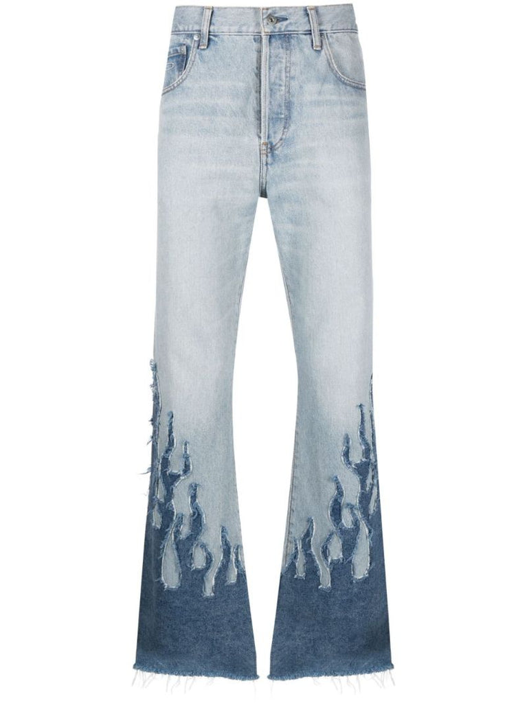Blue La Blvd Cotton Flared-leg Jeans