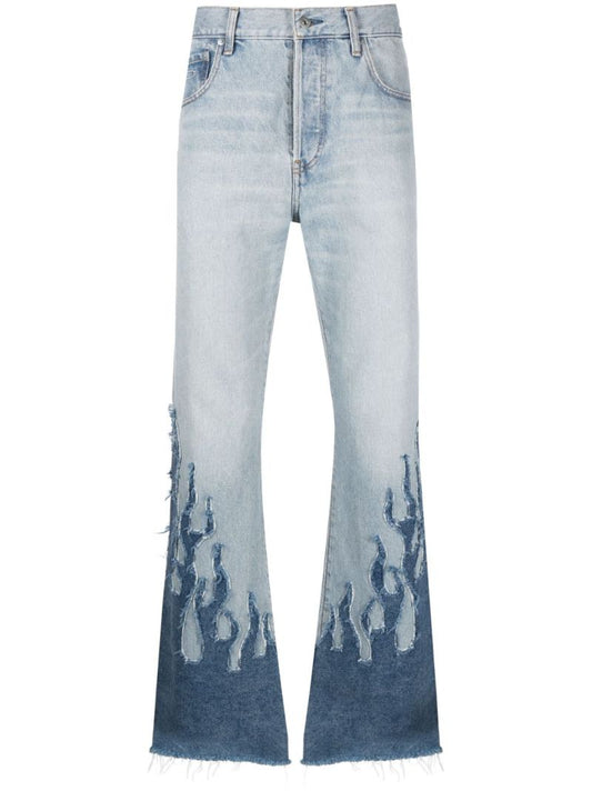 Blue La Blvd Cotton Flared-leg Jeans