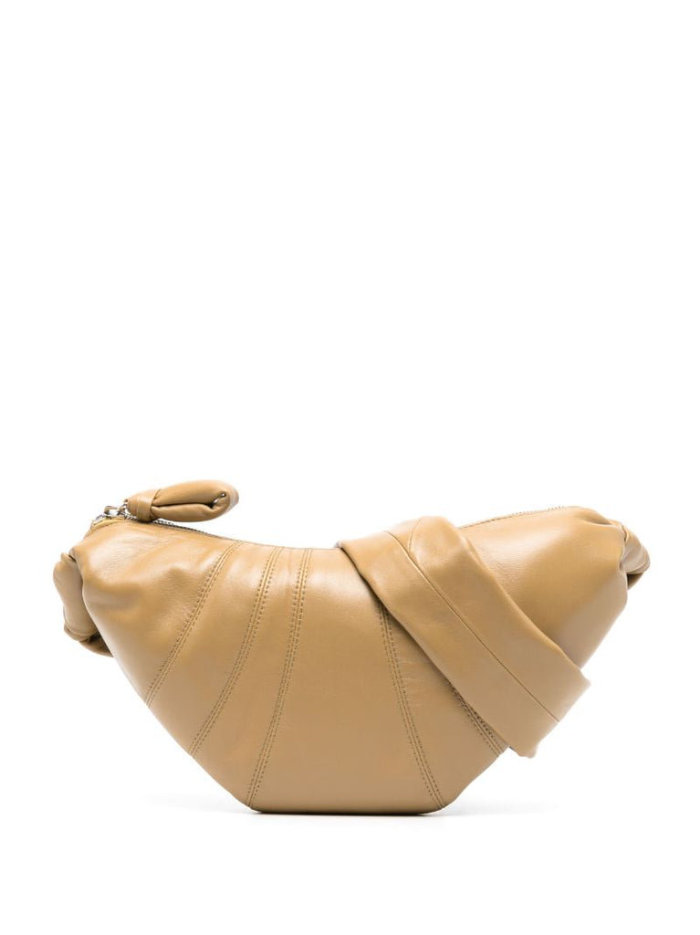 Brown Small Croissant Leather Bag