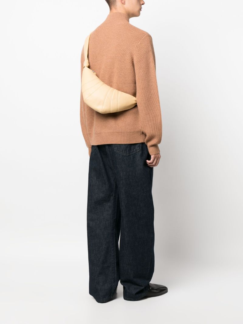 Brown Small Croissant Leather Bag