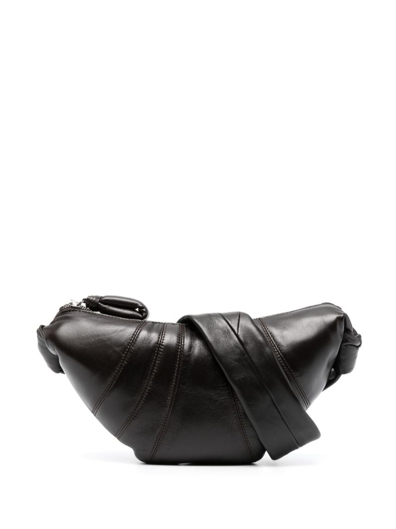 Brown Small Croissant Leather Messenger Bag