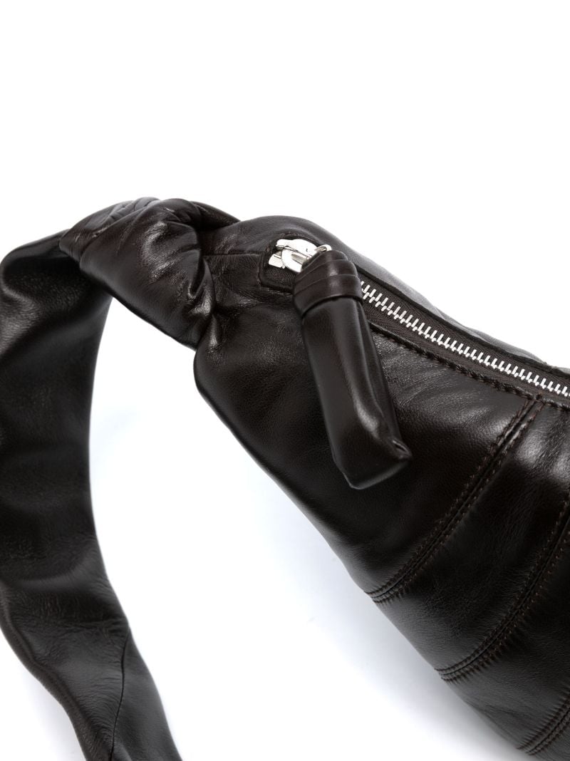Brown Small Croissant Leather Messenger Bag