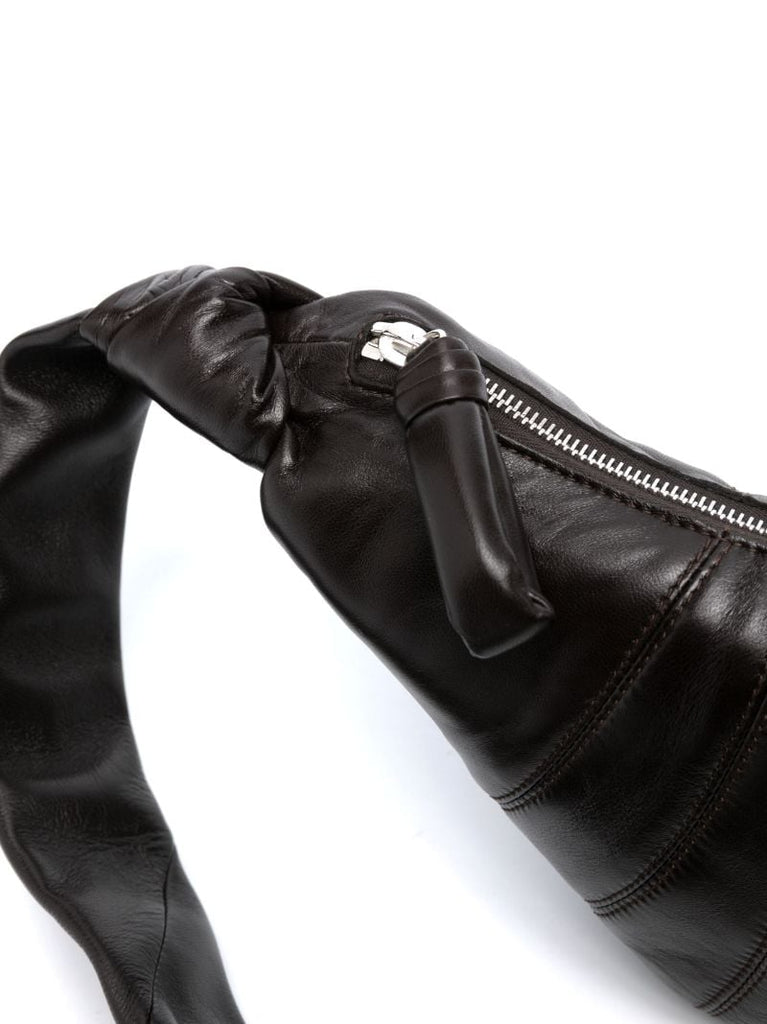 Brown Small Croissant Leather Messenger Bag