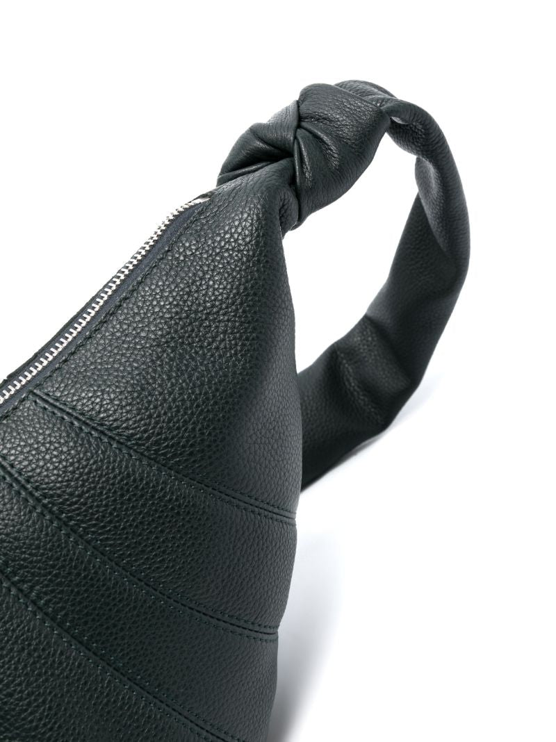 Green Croissant Small Leather Shoulder Bag