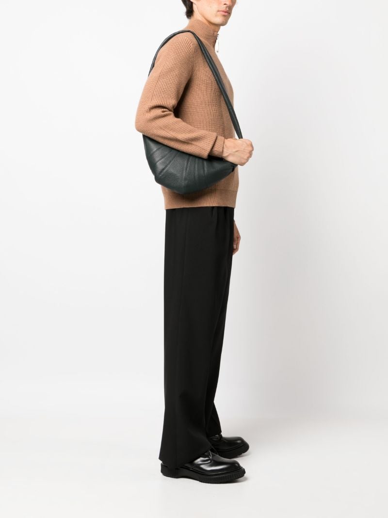 Green Croissant Small Leather Shoulder Bag