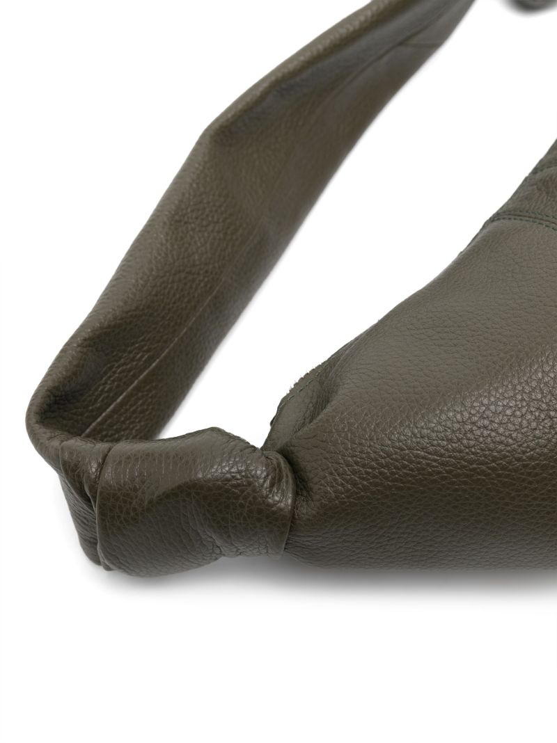 Green Small Croissant Leather Messenger Bag