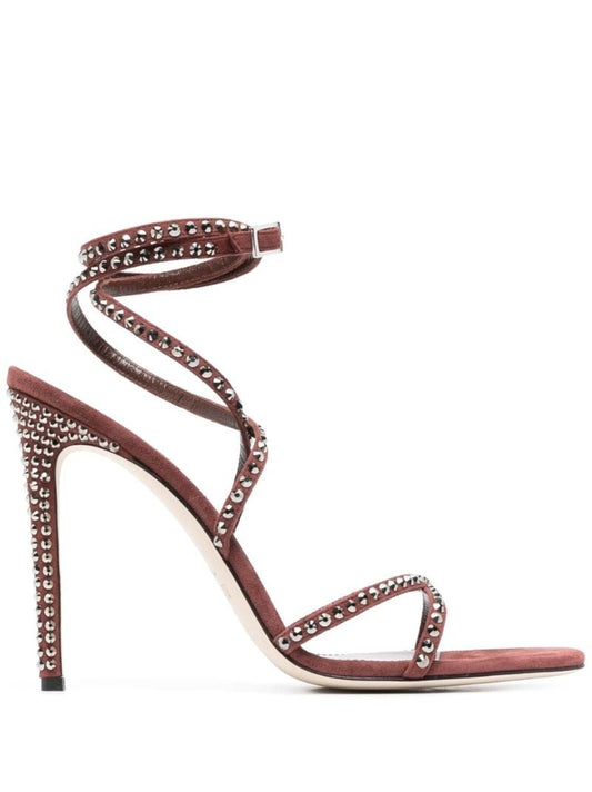 Brown Holly Zoe 105 Crystal Suede Sandals
