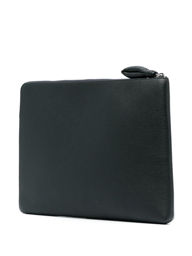 Green Leather Clutch Bag