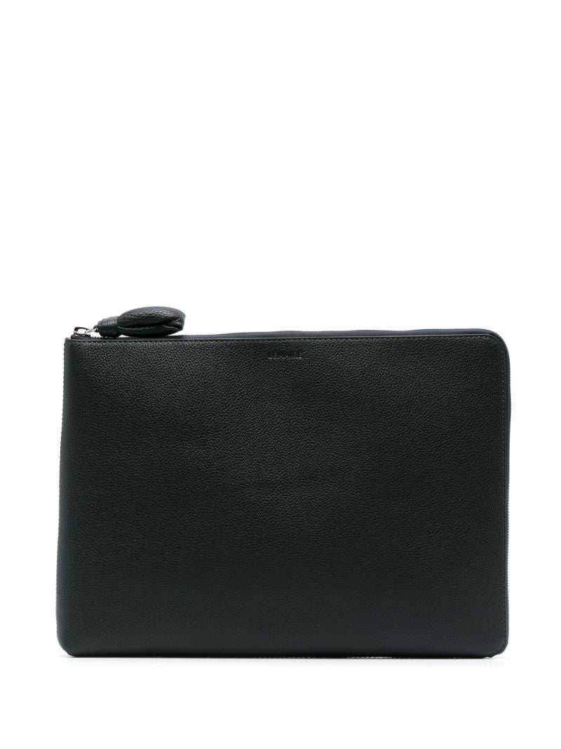 Green Leather Clutch Bag