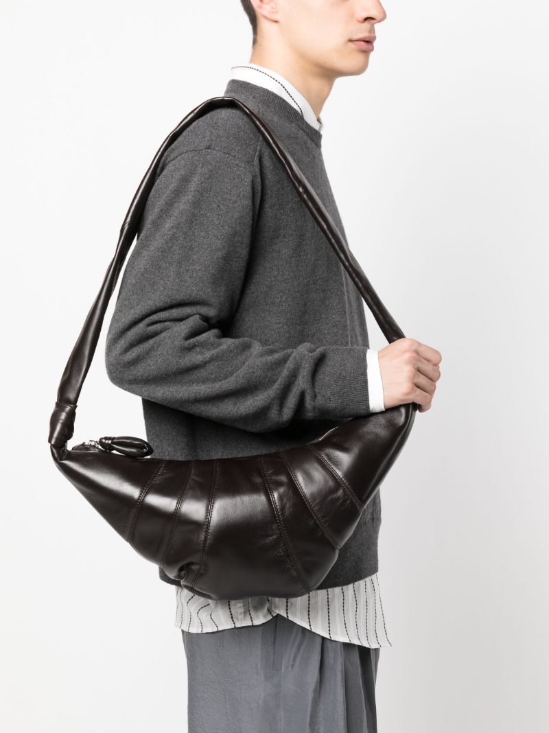 Brown Small Croissant Leather Bag