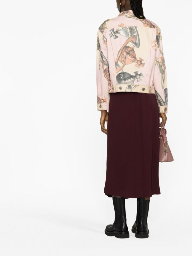 Pink Orb Chain Denim Jacket